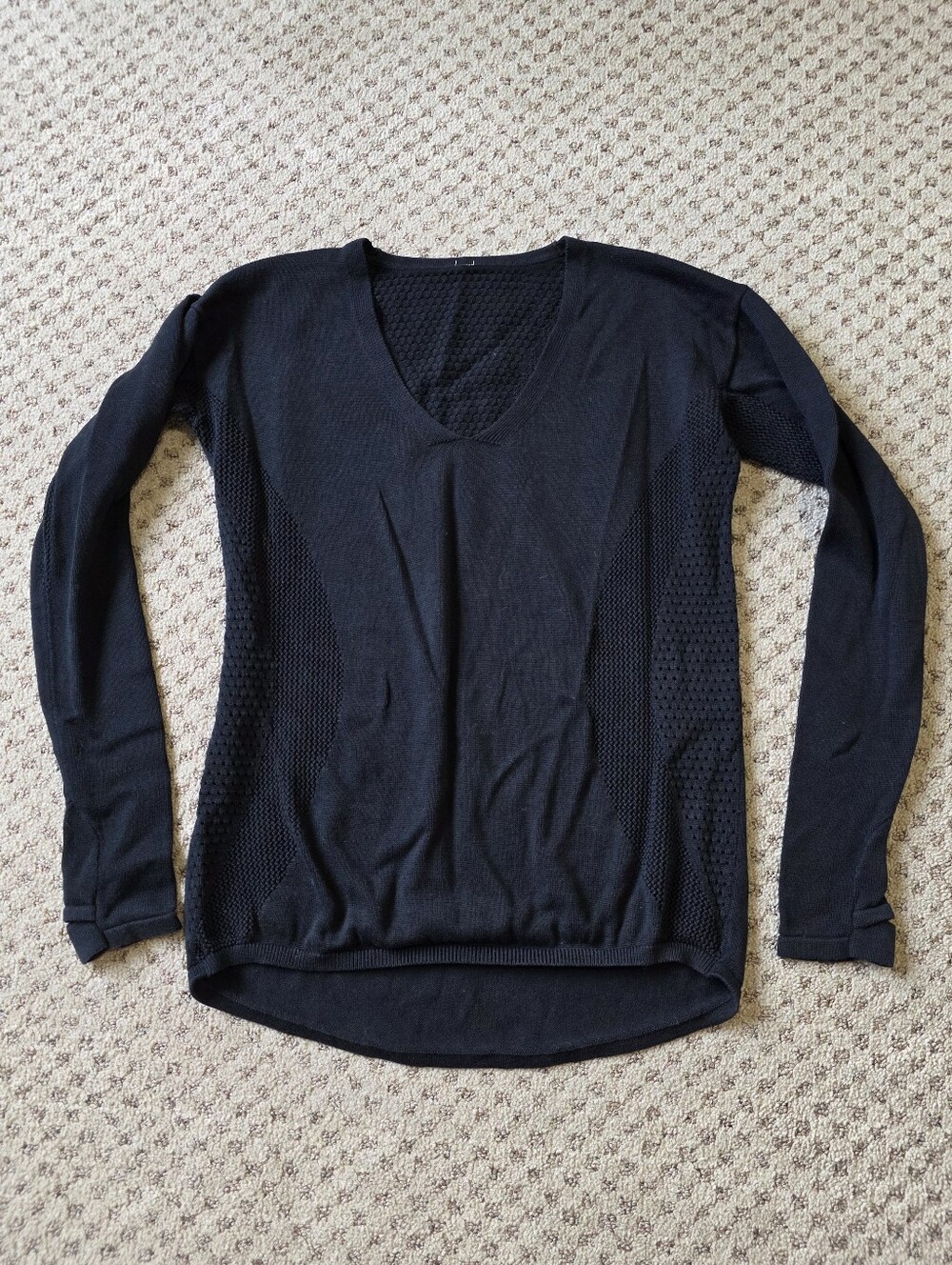 lululemon athletica Still Movement Black V-Neck Sweater